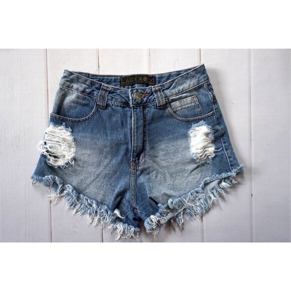 Lady Rock Jeans Women's Denim Shorts - Size M (6–8) - Picture 1 of 4